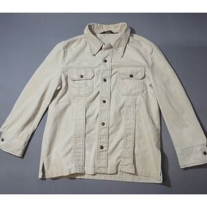 Sears Menswear Workwear Chore Jacket Beige XL Button Front Two Pocket